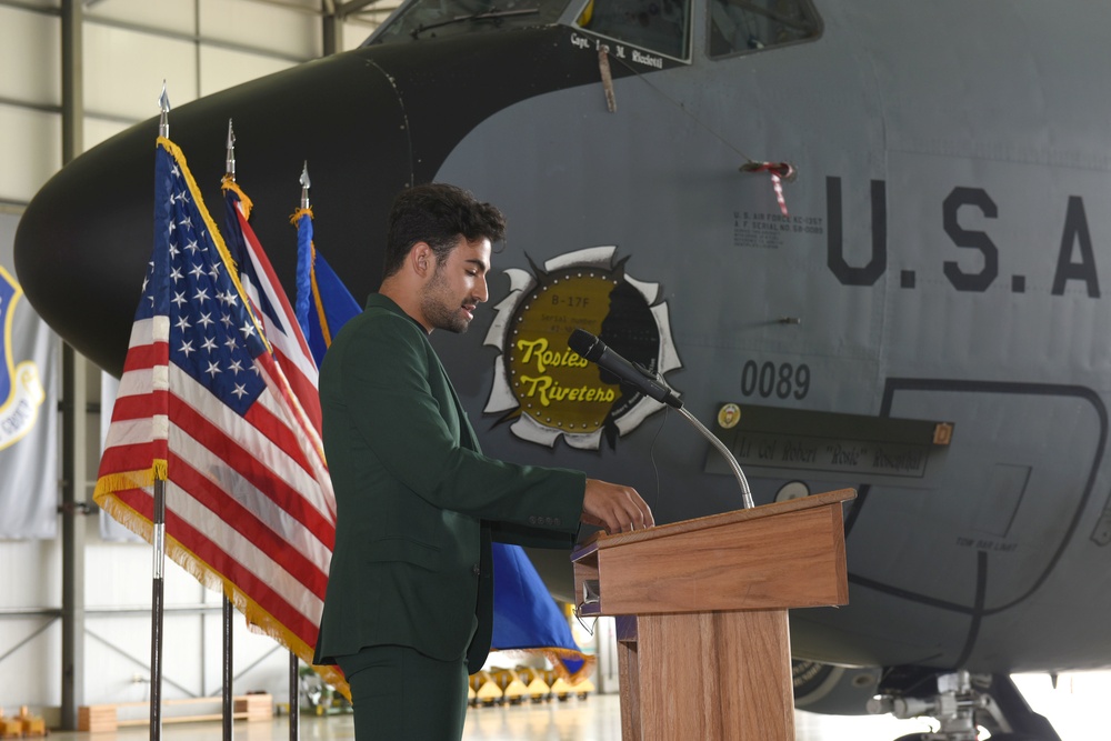 ‘Rosie’s Riveters’ nose art dedication immortalizes legacy of 100th BG pilot with 100th ARW