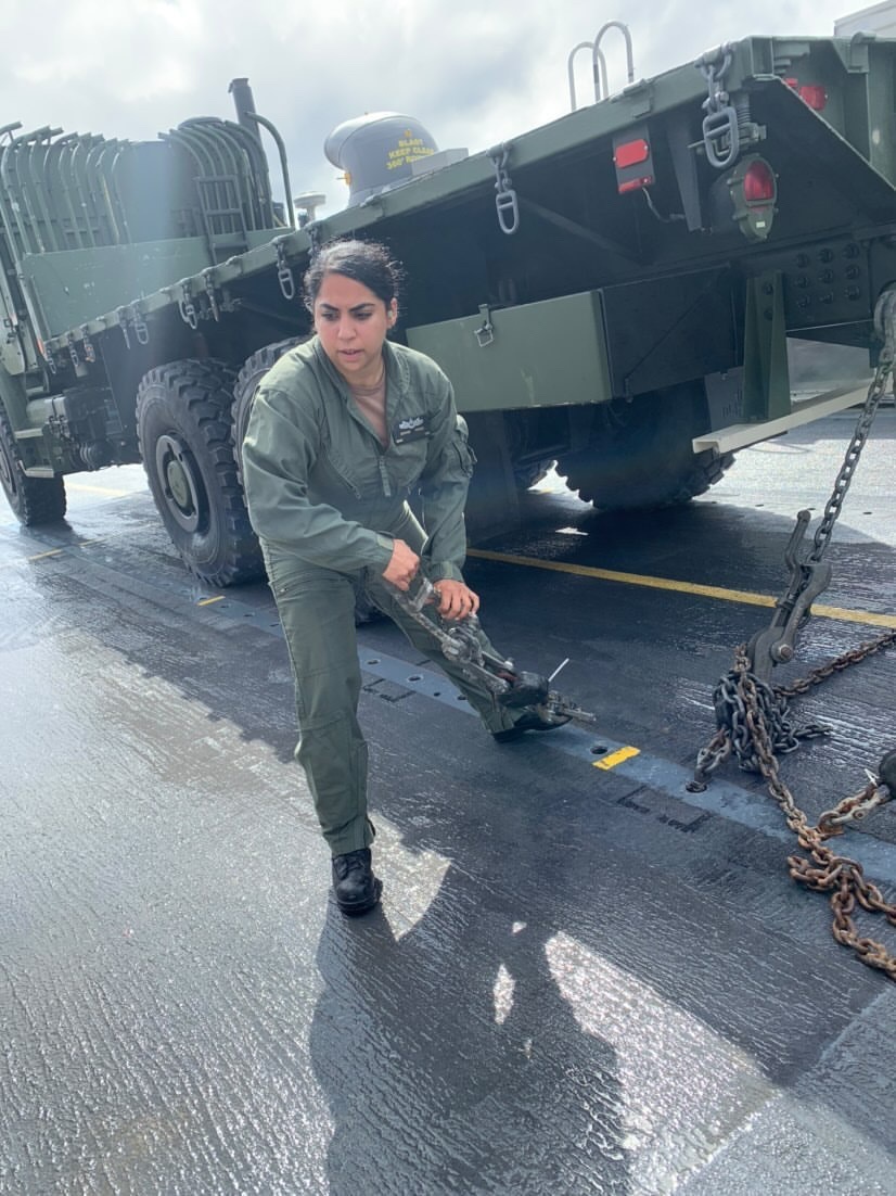 LCAC Navigator Working On-Deck