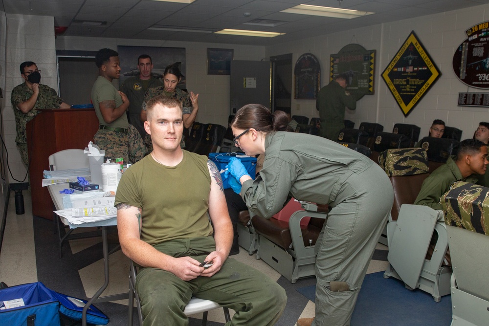 Marines with fighter attack squadron receive the COVID-19 vaccine