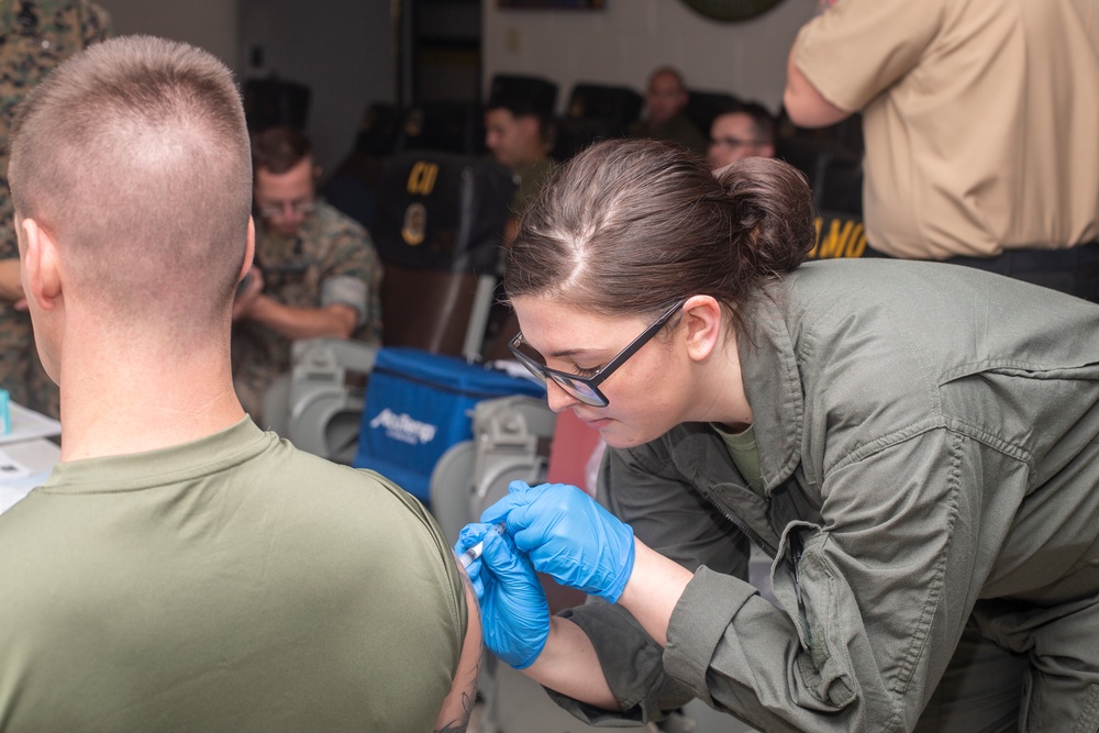 Marines with fighter attack squadron receive the COVID-19 vaccine
