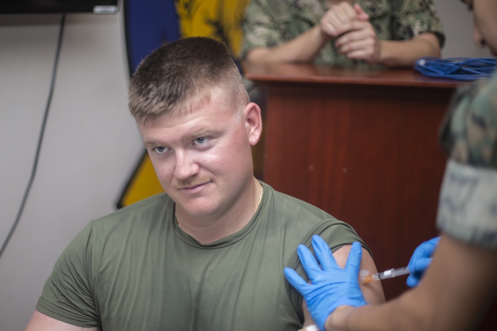 Marines with fighter attack squadron receive the COVID-19 vaccine