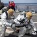 USS Sioux City Sailors Conduct Aviation Firefighting Drills