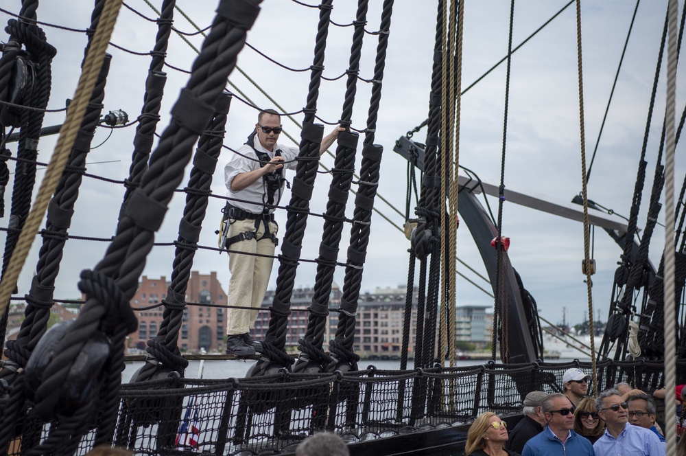 USS Constitution goes underway to celebrate healthcare workers and first responders
