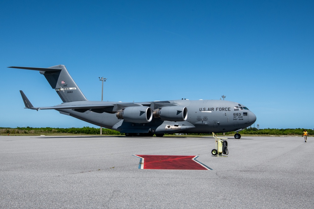 C-17 Delivers Spacecraft to Cape Canaveral SFS