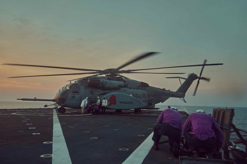 USS Germantown Conducts Flight Operations with HM-14 MH-53