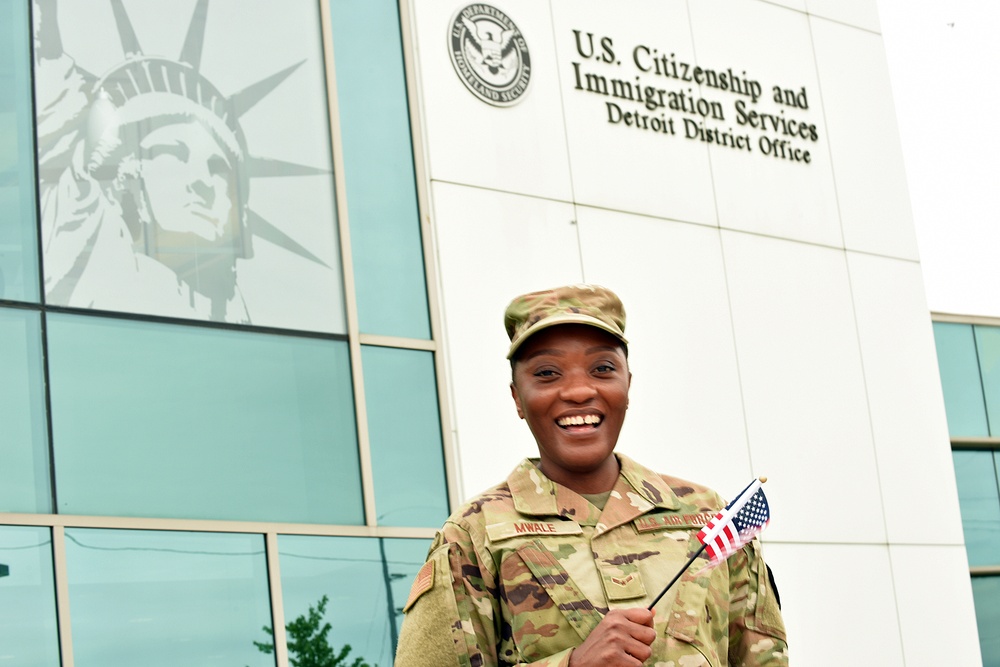 Michigan Air National Guard Husband and Wife team from Zambia become U.S. Citizens