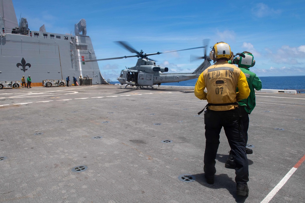Huey During Bilateral Exercise on USS New Orleans June 2021