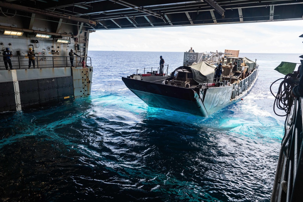 LCACs and LCUs During Bilateral Exercise on USS New Orleans June 2021