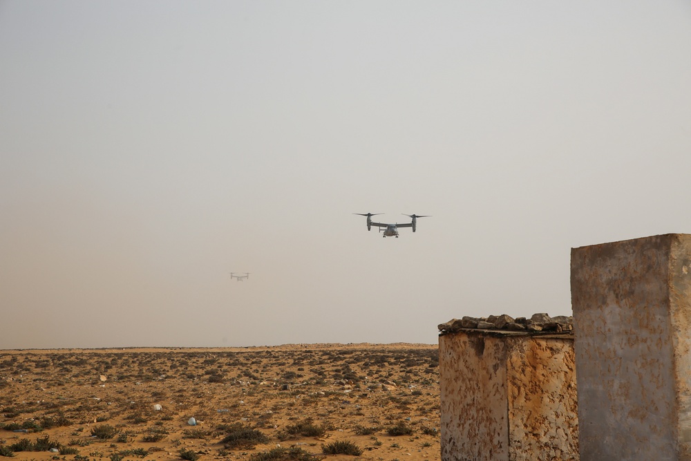 African Lion 2021 - MV-22 Reduced Visibility Landing Training