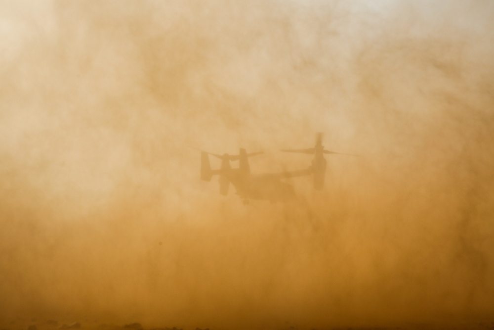 African Lion 2021 - MV-22 Reduced Visibility Landing Training