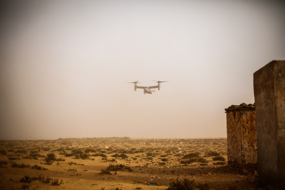 African Lion 2021 - MV-22 Reduced Visibility Landing Training