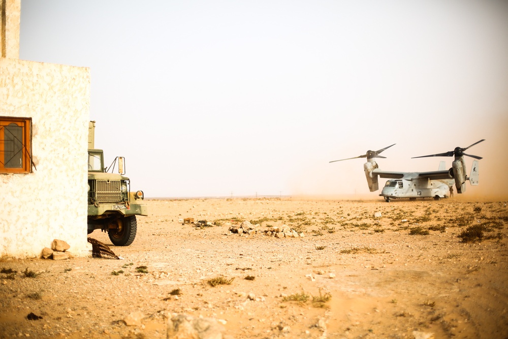 African Lion 2021 - MV-22 Reduced Visibility Landing Training