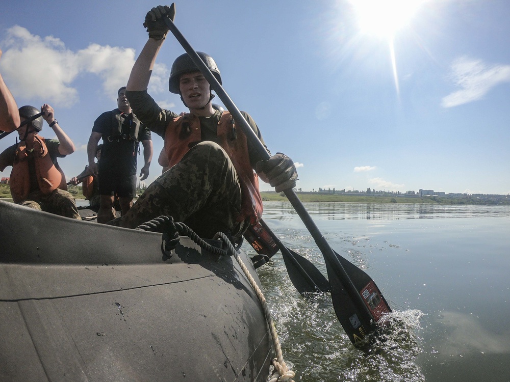 U.S. Marines conduct CRRC practical application with Ukrainian Marines