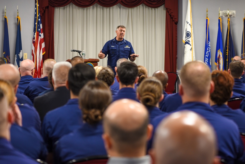 Admiral Karl Schultz visits Coast Guard Sector Boston