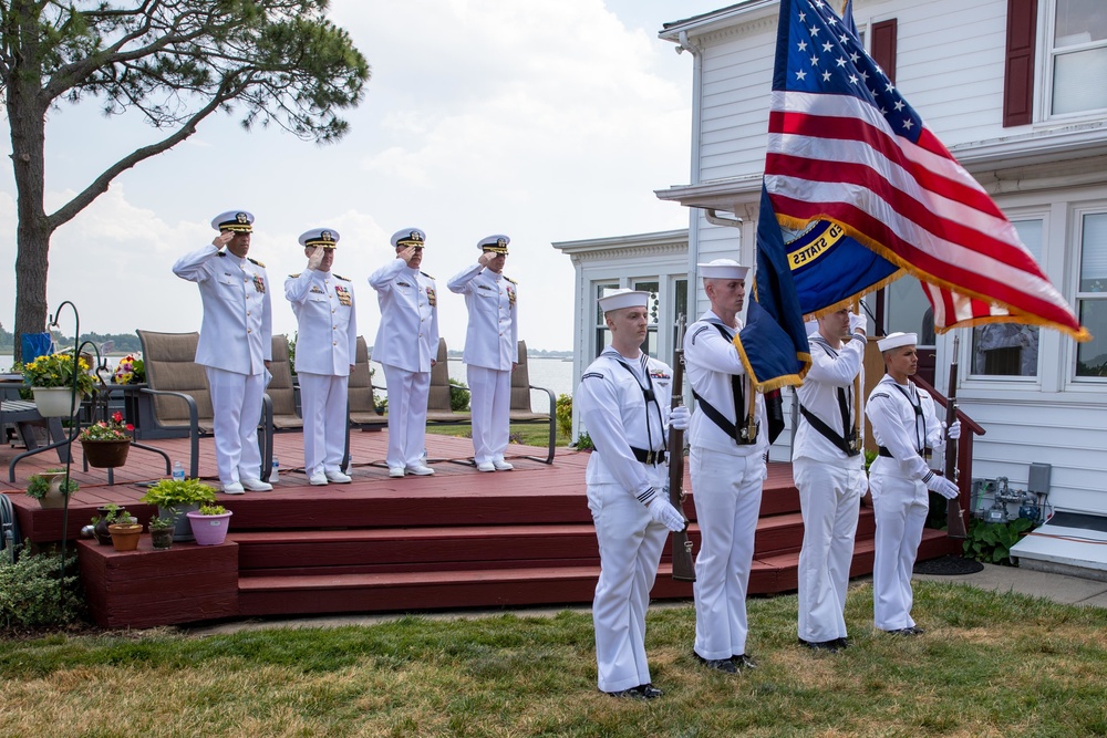 Official Party saluting