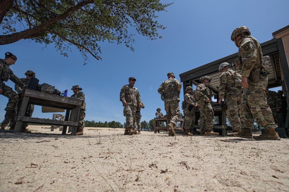 508th Military Police Company Soldiers take part in updated combat pistol qualification course