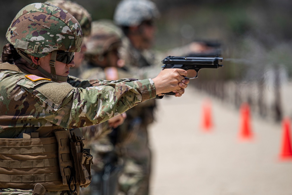 508th Military Police Company Soldiers take part in updated combat pistol qualification course