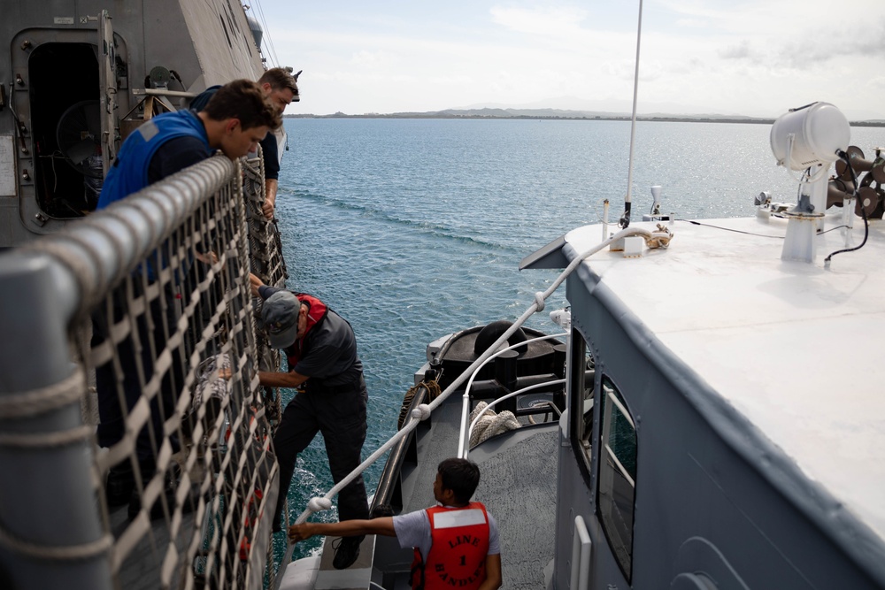 Harbor Pilot Disembarks USS Sioux City as the Ship Departs Naval Station Guantanamo Bay, Cuba