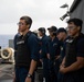 USS Sioux City Sailors Prepare to Participate in a .50-Caliber Machine Gun Qualification Shoot