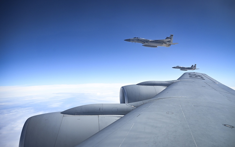 D-Day 77th anniversary flyover and F-15 refueling