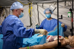 FRST Team operate on a simulated casualty during Global Medic