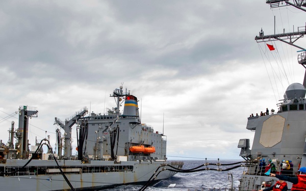 USS O’Kane Sailors conduct RAS with USNS Guadalupe