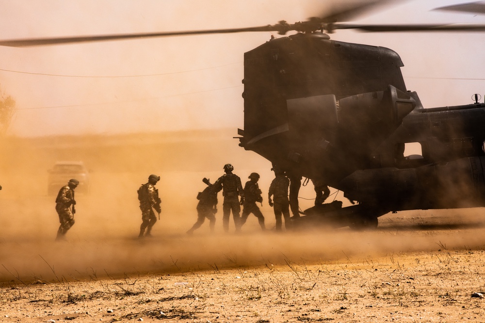 African Lion 2021 - Chinook Fastrope Exercise Africa Lion