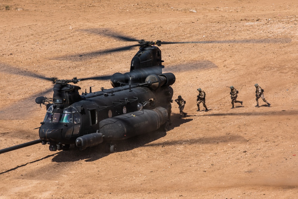 African Lion 2021 - Chinook Fastrope Exercise Africa Lion