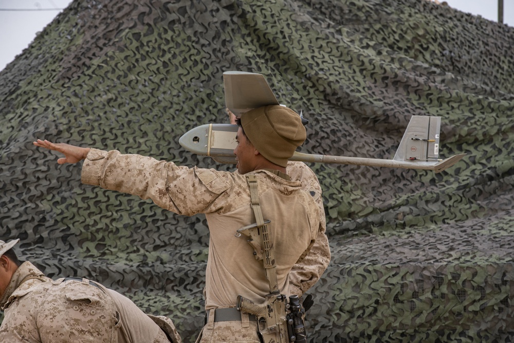 BLT 1/4 Marines launch RQ-11 Raven