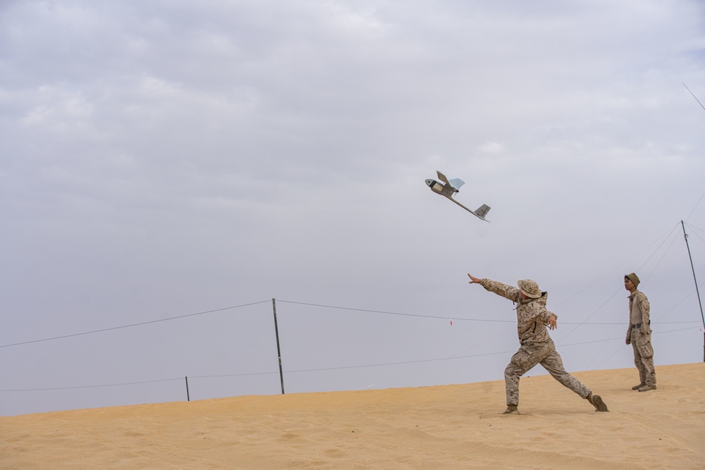 BLT 1/4 Marines launch RQ-11 Raven