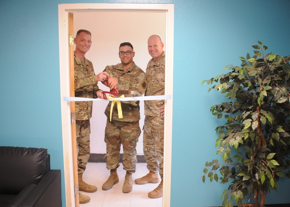 377 ABW commander cuts ribbon to open ‘Tiger Den’ and ‘Tiger Lab’ at Kirtland AFB’s SF dorm