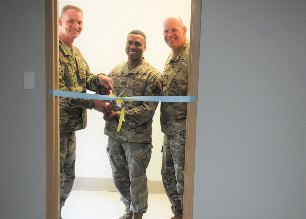 377 ABW commander cuts ribbon to open ‘Tiger Den’ and ‘Tiger Lab’ at Kirtland AFB’s SF dorm