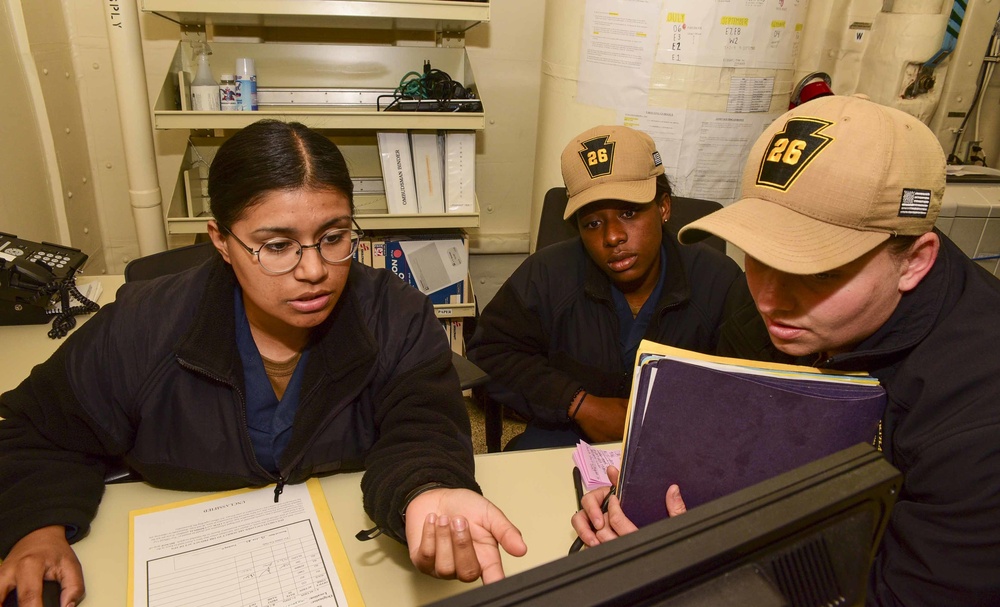 USS John P. Murtha (LPD 26) Executive Department Sailors