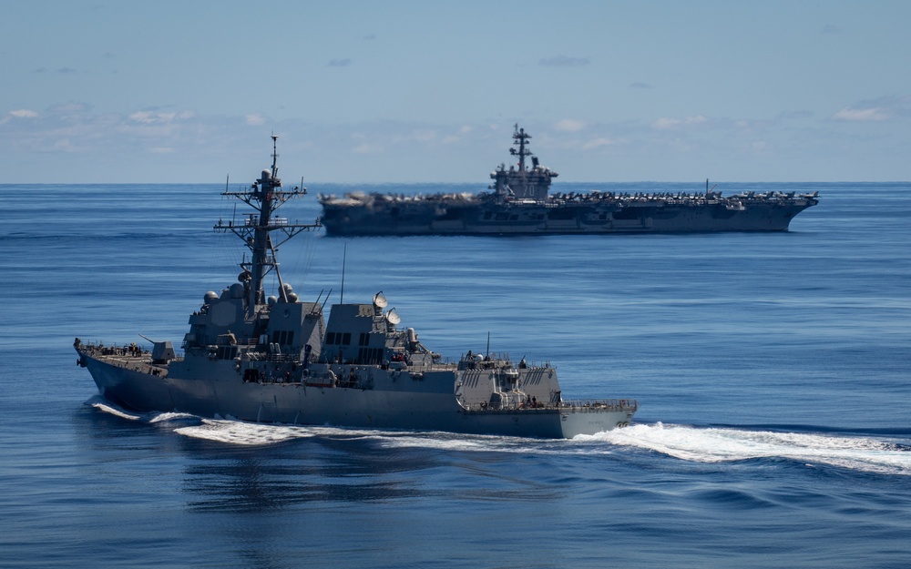 USS Dewey and USS Carl Vinson Transit the Pacific Ocean