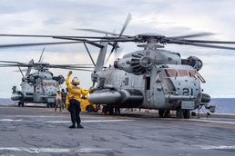USS America (LHA 6) Conduct Flight Operations