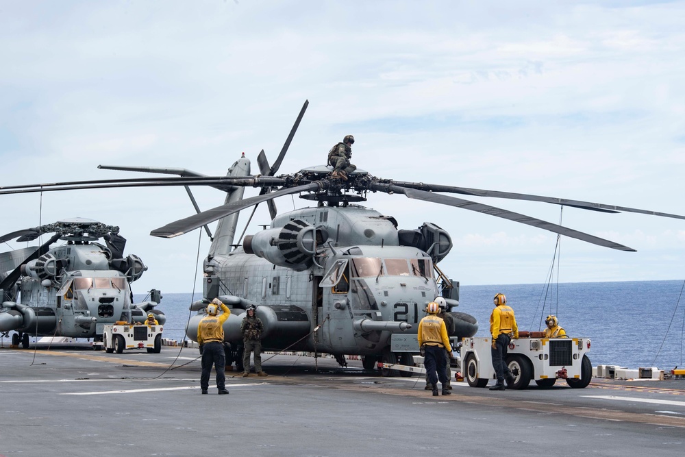 USS America (LHA 6) Conduct Flight Operations