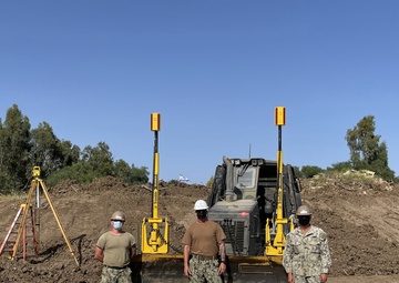 NMCB 11 Installs Trimble Grade Control System on a Caterpillar Crawler