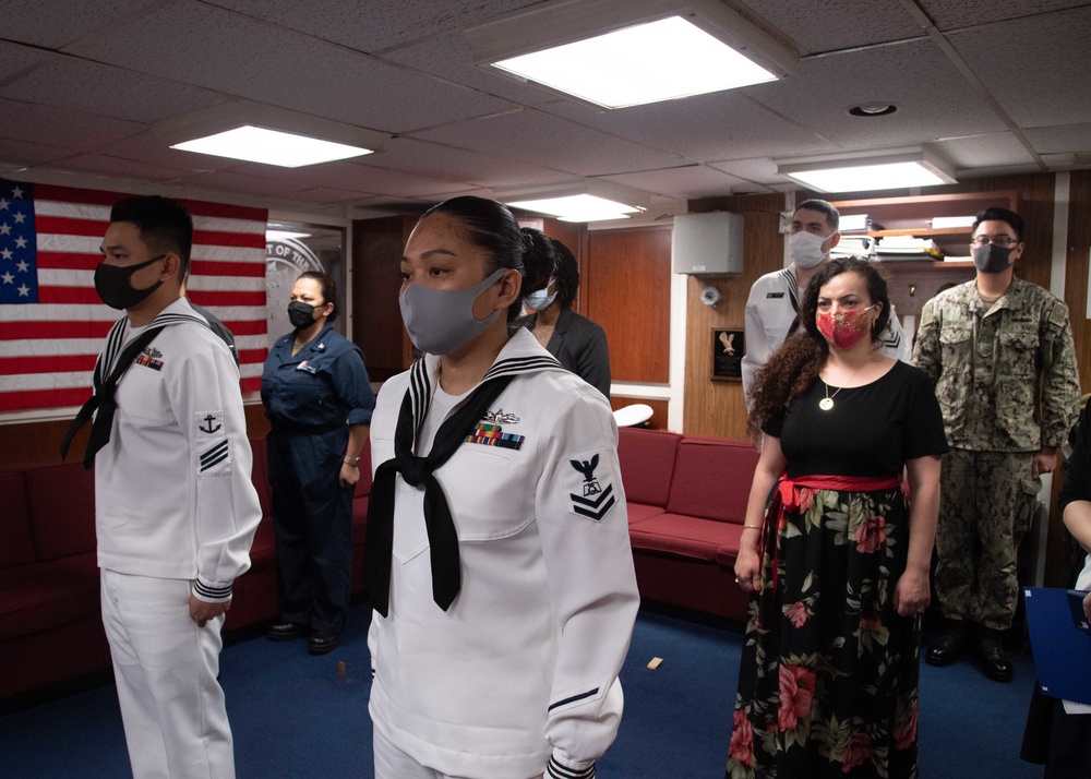 Naturalization Ceremony Aboard USS Ashland (LSD 48)