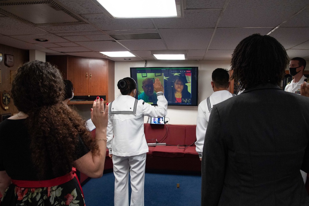 Naturalization Ceremony Aboard USS Ashland (LSD 48)