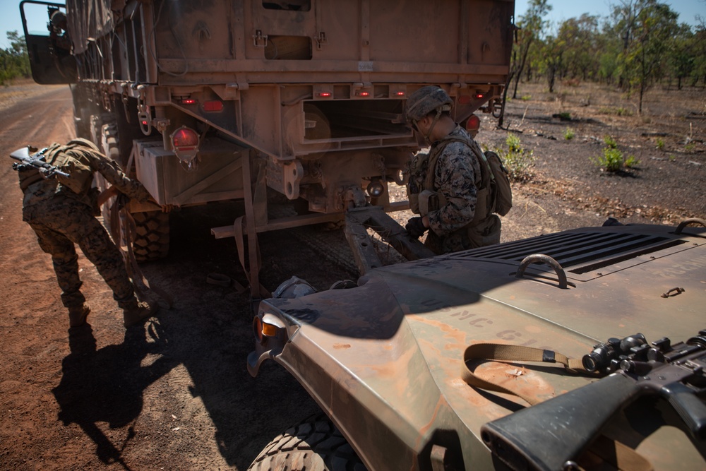 MRF-D conducts a live fire convoy range