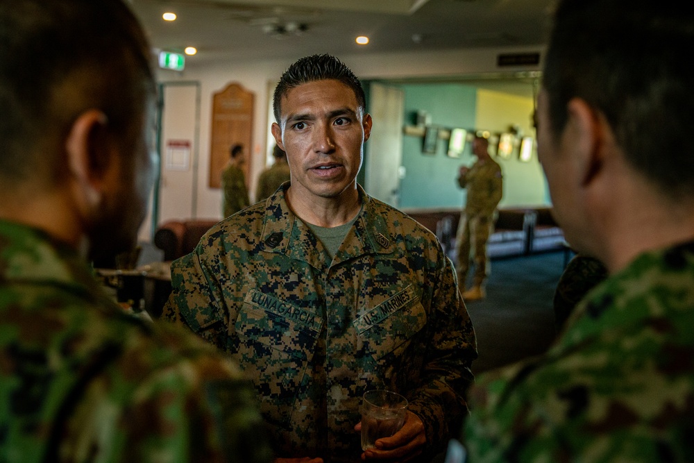 Members of MRF-D, ADF and JGSDF attend a morning tea event