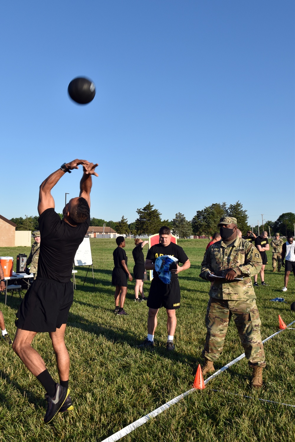 ‘Patriot’ Brigade Soldiers conduct First Army’s S/SGT Curtis F. Stroup Standing Power Throw (STP) event