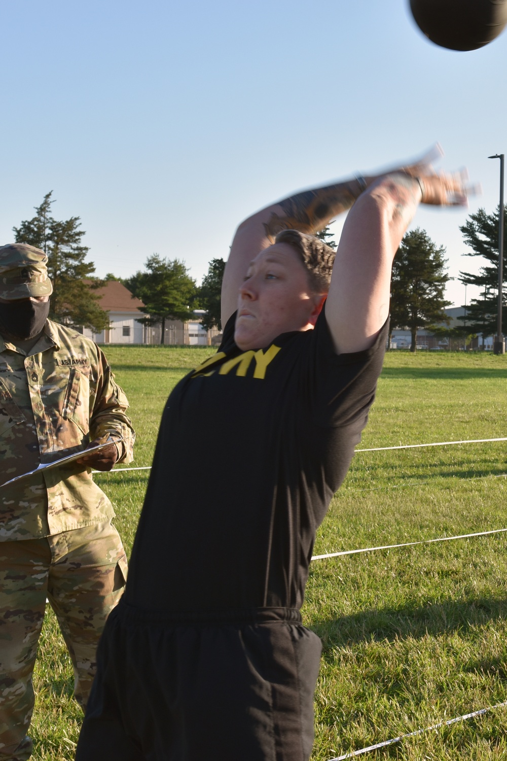 ‘Patriot’ Brigade Soldiers conduct First Army’s S/SGT Curtis F. Stroup Standing Power Throw (STP) event