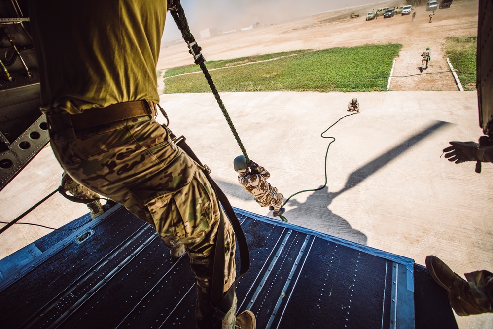 African Lion 2021 - 160th SOAR, 19th SFG and Moroccan Forces Fast Rope