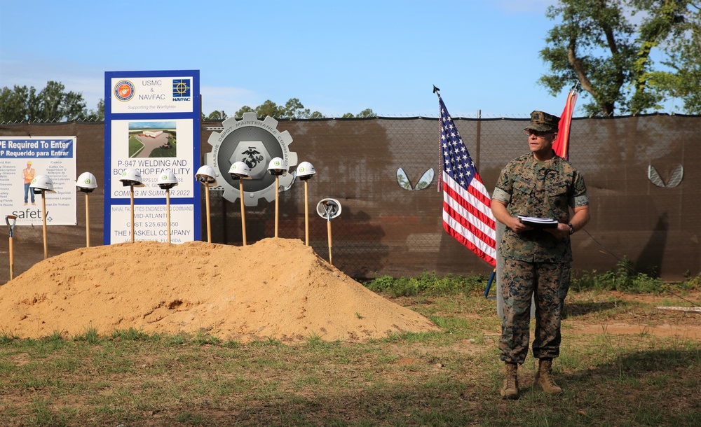 Marine Corps Logistics Command's Commanding General Provides Remarks During Groundbreaking Ceremony