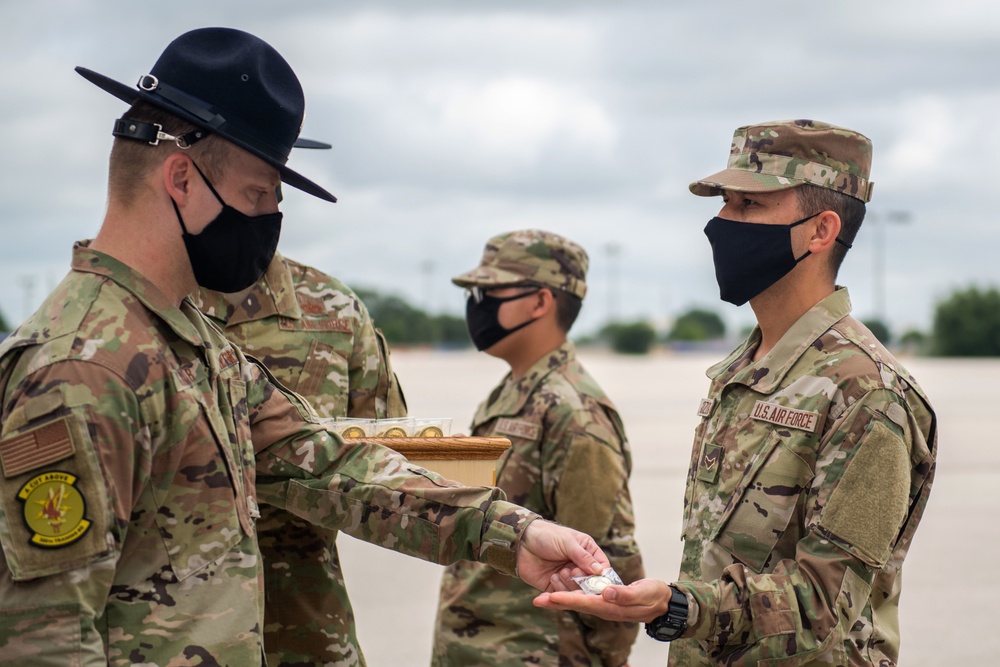 U.S. Air Force Basic Military Training Graduation and Coining Ceremony