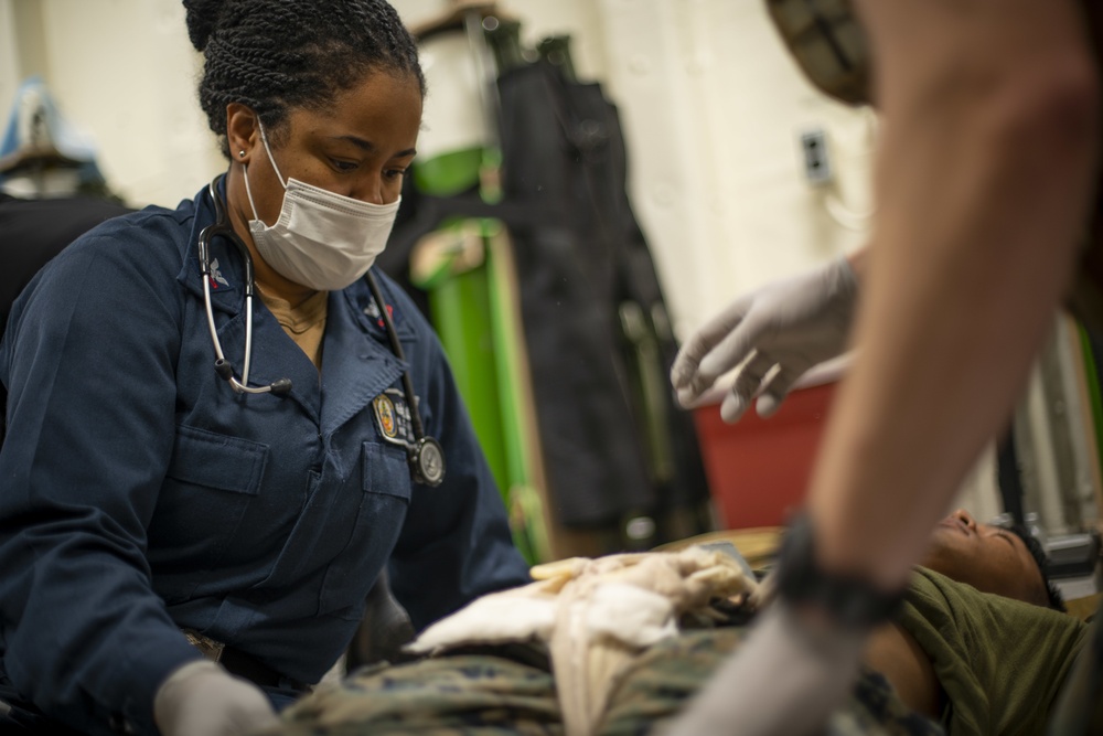 11th MEU Marines, USS Portland Sailors Train for Valkyrie Blood Transfusion