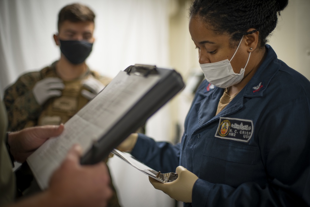 11th MEU Marines, USS Portland Sailors Train for Valkyrie Blood Transfusion