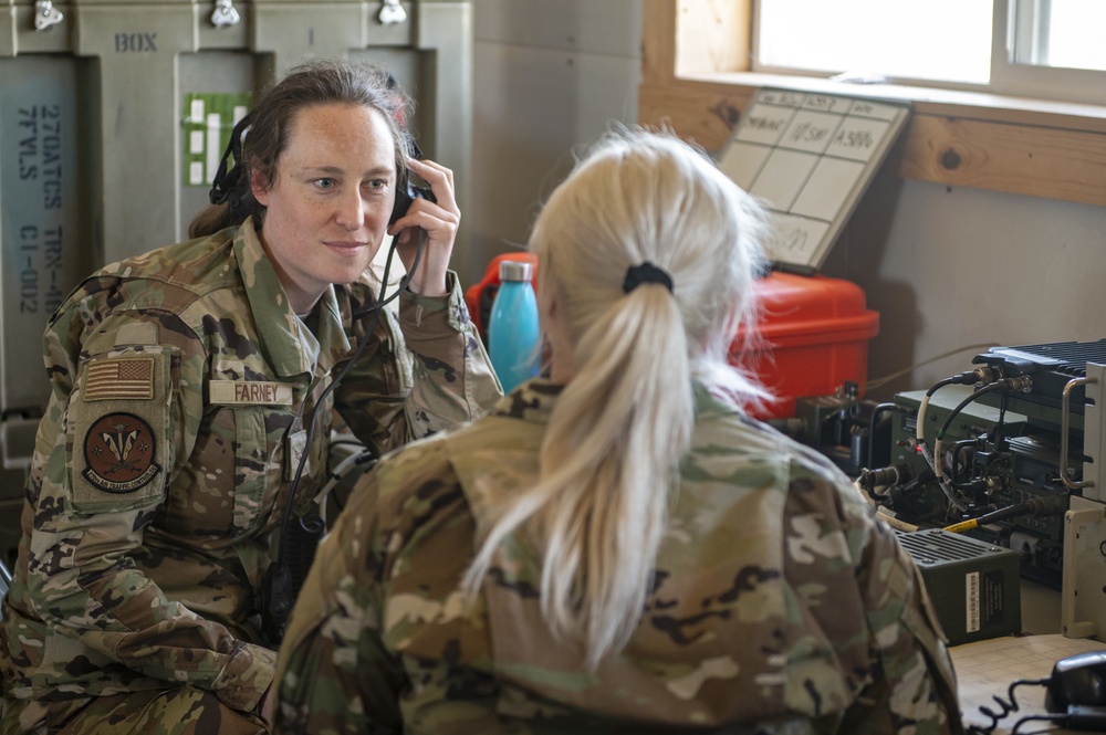 Airmen operate a mobile air traffic control unit during PATRIOT 21