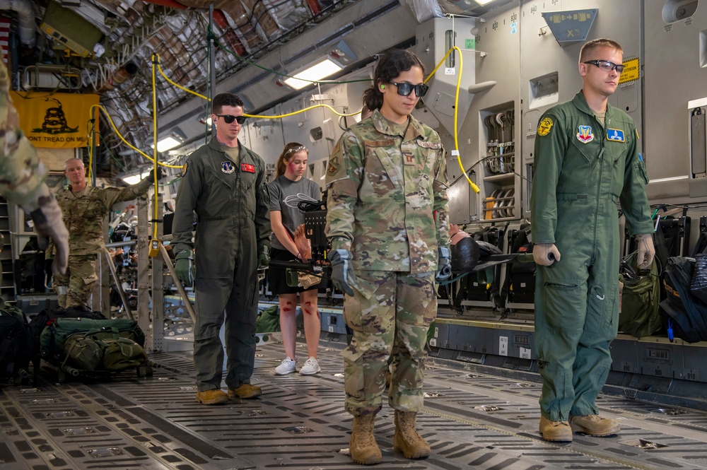 Multiple ANG units participate in an aeromedical evacuation exercise during PATRIOT 21